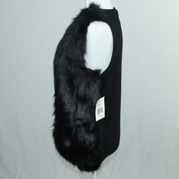 NWT | Shelly Collection | Black Faux Fur Vest | Sz S - Picture 5 of 16